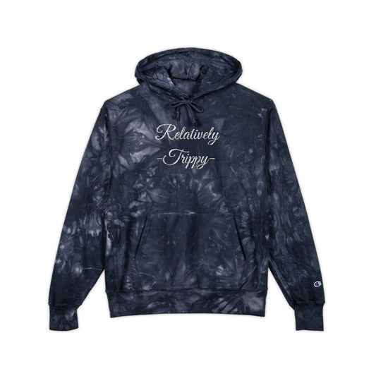 Relatively Trippy™ Embroidered Tie-Dye Hoodie – Midnight Cosmic Edition