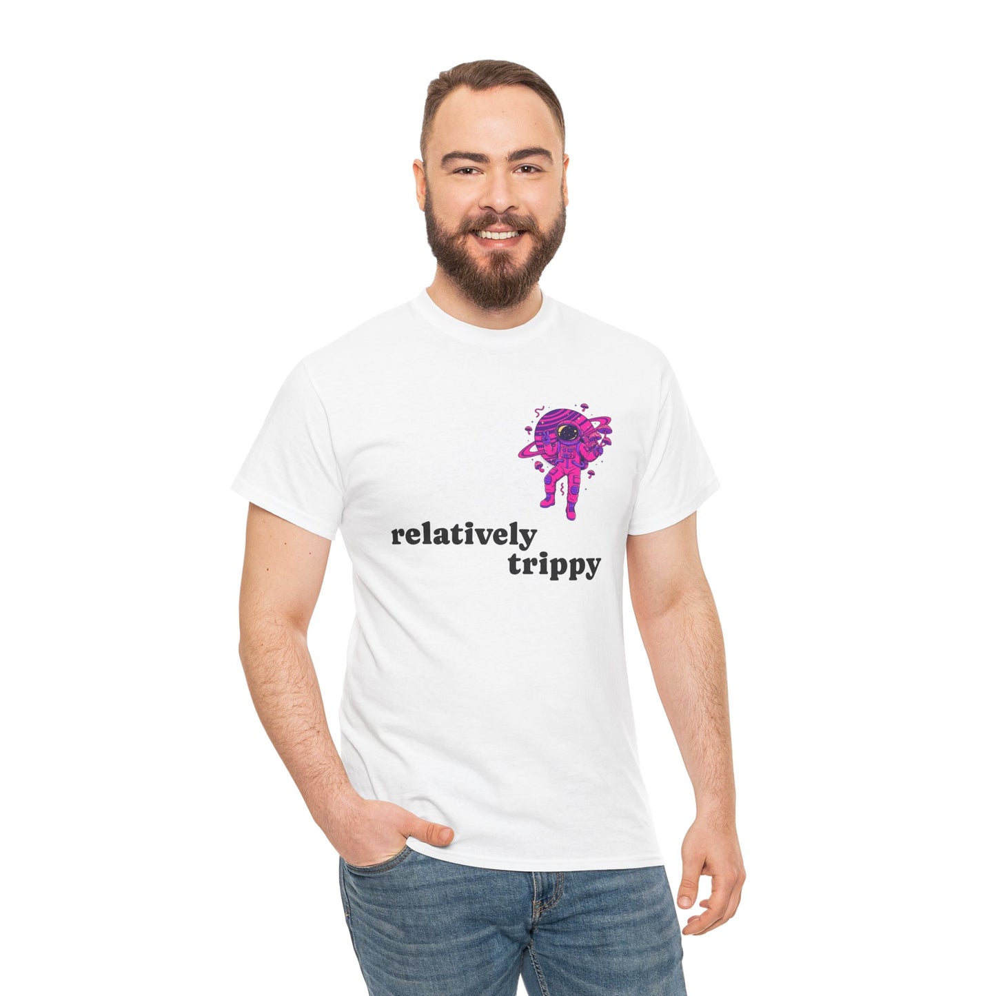 Pink Psychedelic Astronaut Tee – Relatively Trippy™ Floating Cosmic Edition